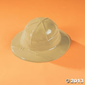 Child Tan Plastic Safari Hats<br>1 dozen